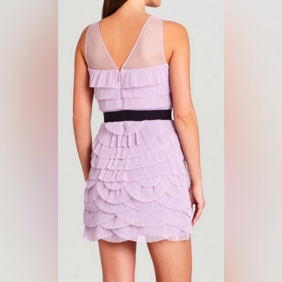 NWT BCBGMAxAzria Karyna Layered Ruffle Scalloped Sleeveless Mesh Party Dress CL3 - Picture 3 of 4